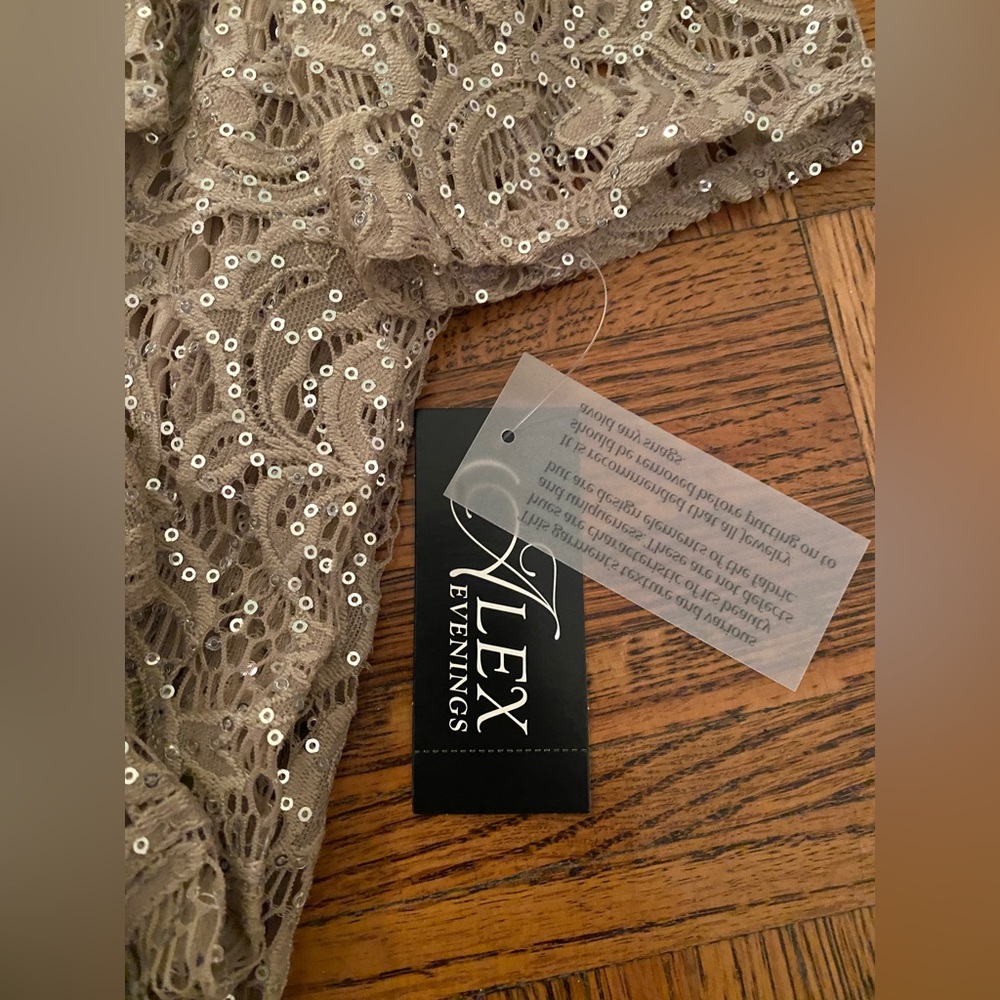 Alex Evenings Sequin Lace Jacket Formal Gown - Picture 7 of 10